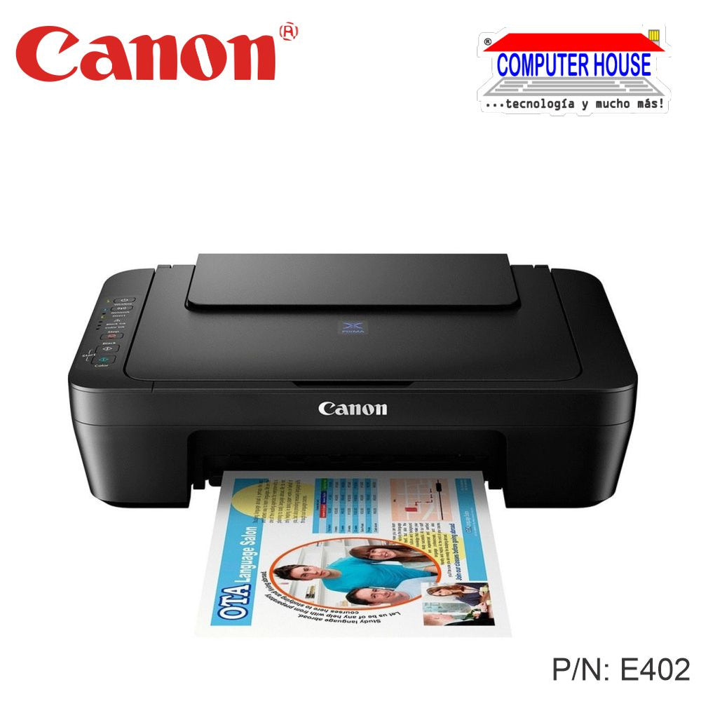 Impresora CANON PIXMA E402 multifuncional (imprime, copia y escanea) USB Usa cartuchos de tinta, USB.