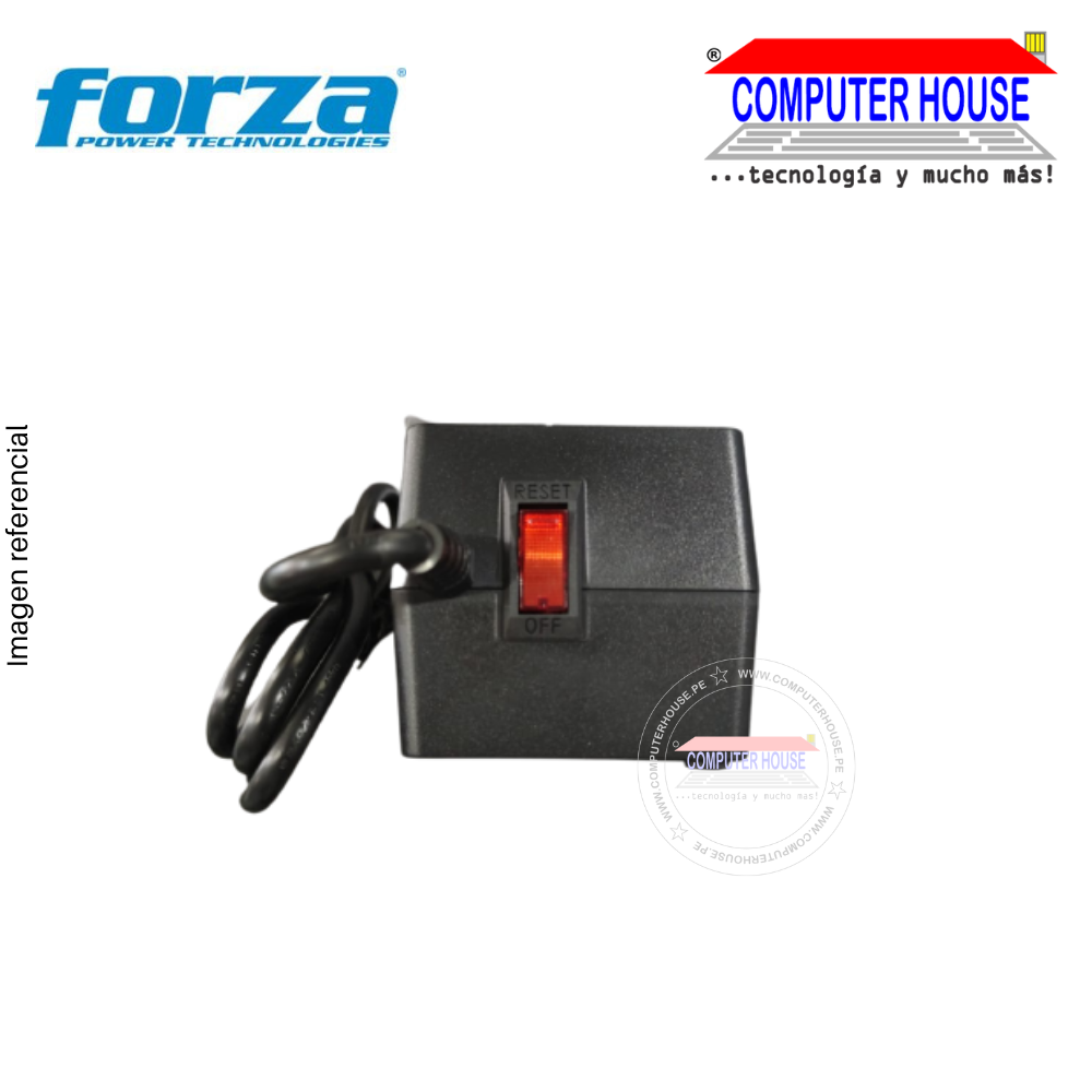 Estabilizador FORZA 1000VA 500W, 4Tomas 220V + 2 USB, FVR-1012USB.