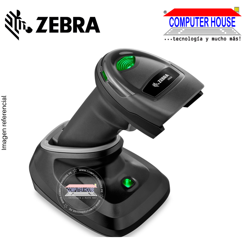 Lector de Código de Barras inalámbrico ZEBRA DS2278 LED 1D y 2D, incluye cuneta y cable USB (SR7U2100PRW)