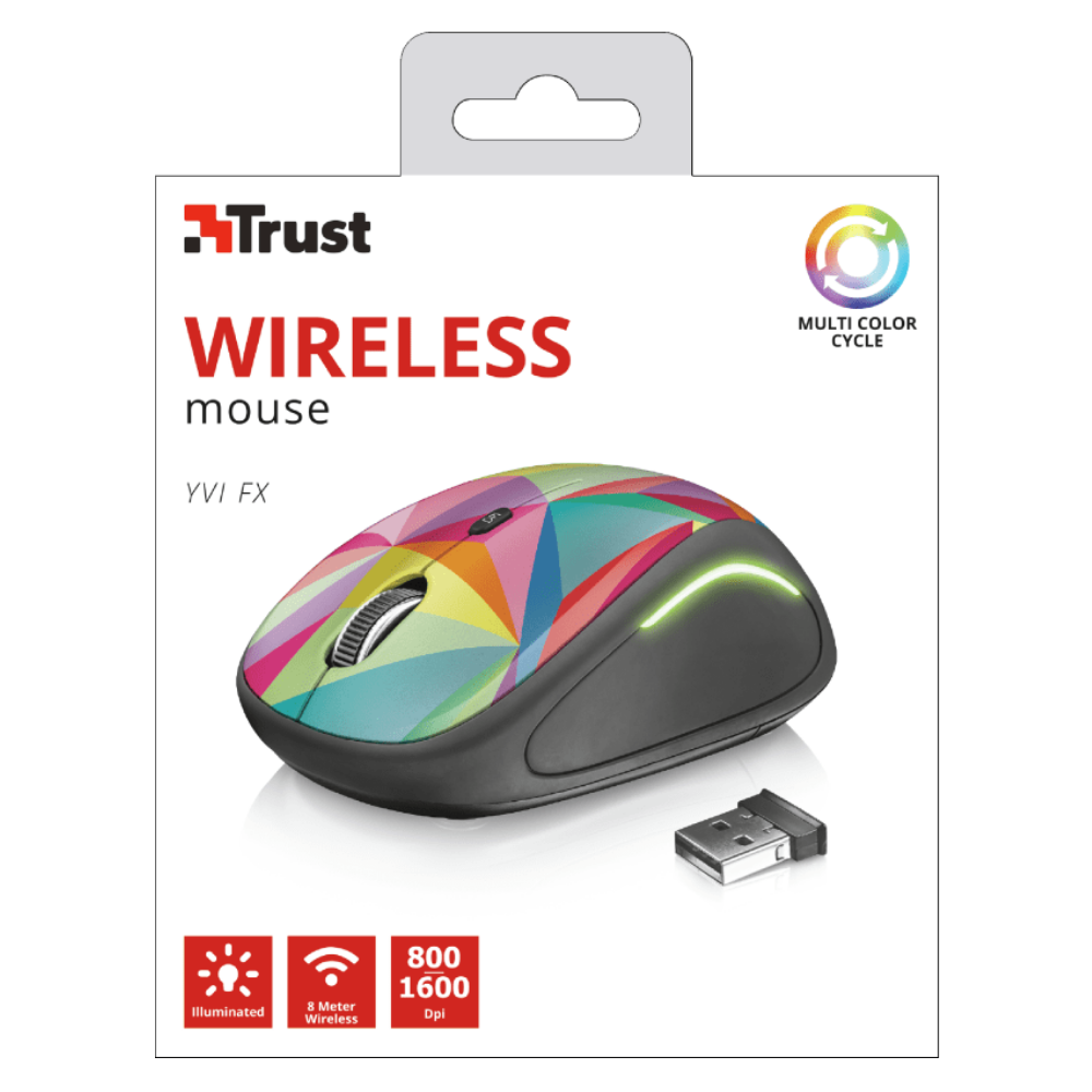 TRUST YVI FX Mouse inalámbrico WIRELESS - Geo conexión USB.