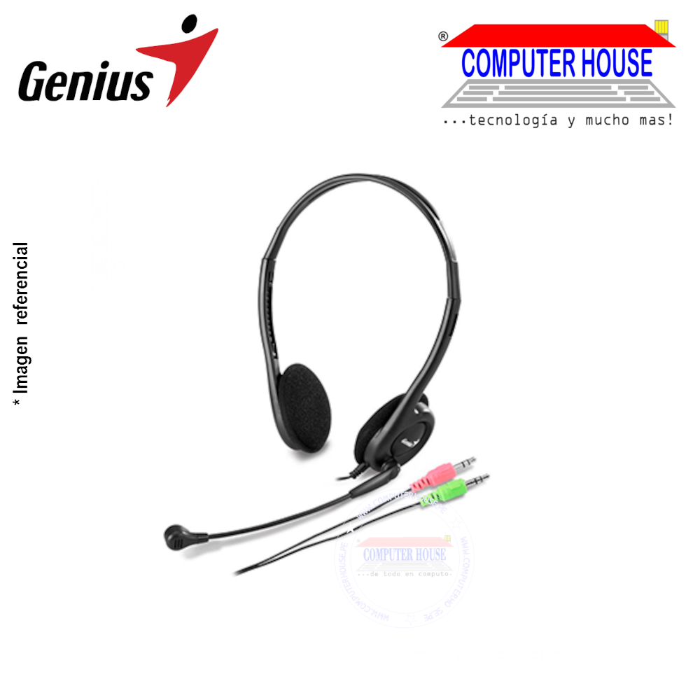 Audífono alámbrico GENIUS HS-200C C/Micrófono Black (31710151100)
