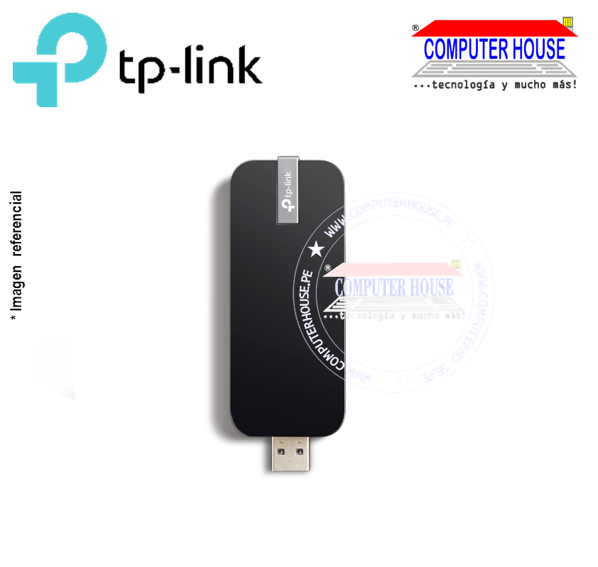 Adaptador WiFi USB TP-LINK Archer T4U AC1300, Doble Banda.