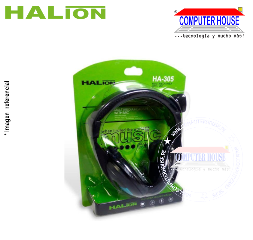 Audífono HALION HA-305, 3.5mm con micrófono