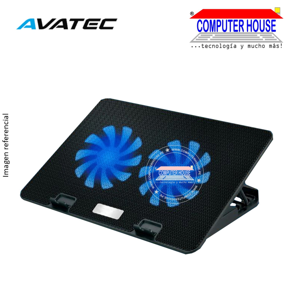 Cooler para Laptop AVATEC CCL-2068B  2 cooler - 4 niveles de inclinación hasta 15.6