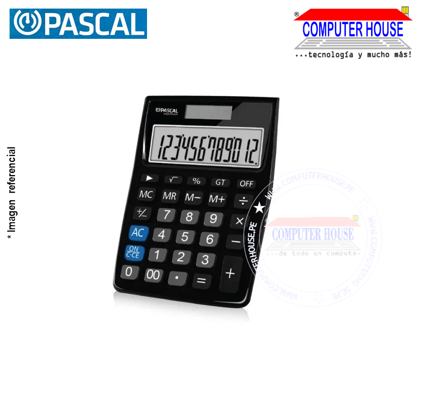 Calculadora de Escritorio PASCAL PS-201 Fortran 12 Dígitos