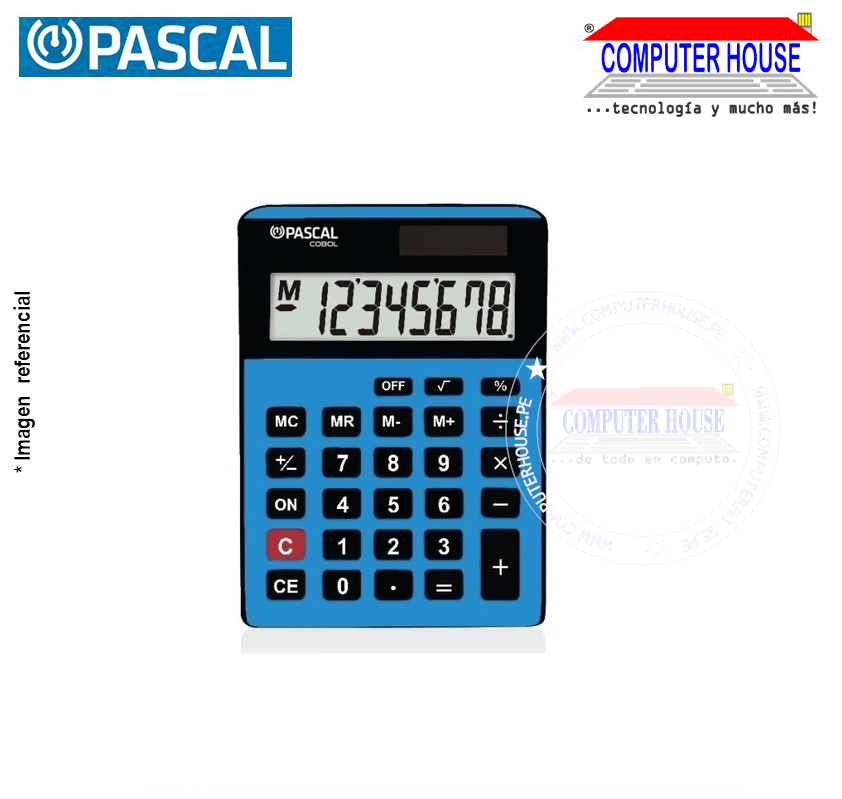 Calculadora de Escritorio PASCAL PS-203 Cobol 8 Dígitos