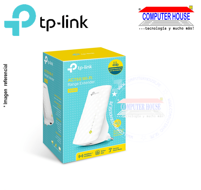 Extensor de Rango TP-LINK AC750 Wi-Fi RE200