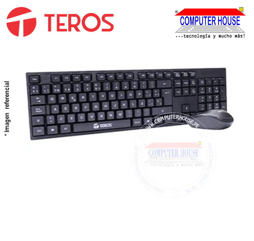 TEROS Kit inalámbrico Teclado Mouse TE-4031N conexión USB.