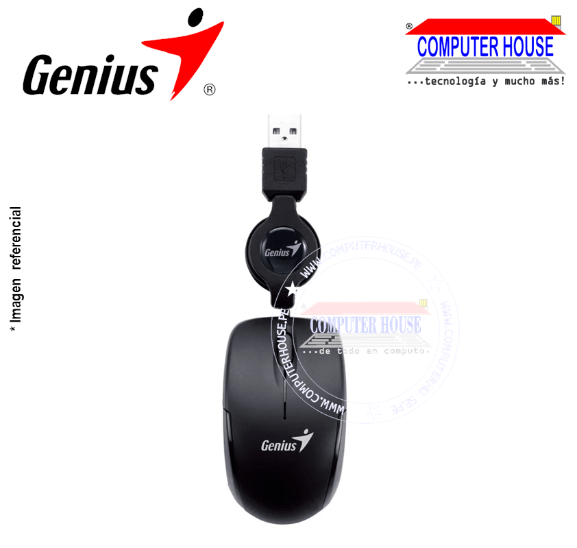GENIUS Mouse alámbrico Micro Traveler V2 (31010125100) conexión USB.