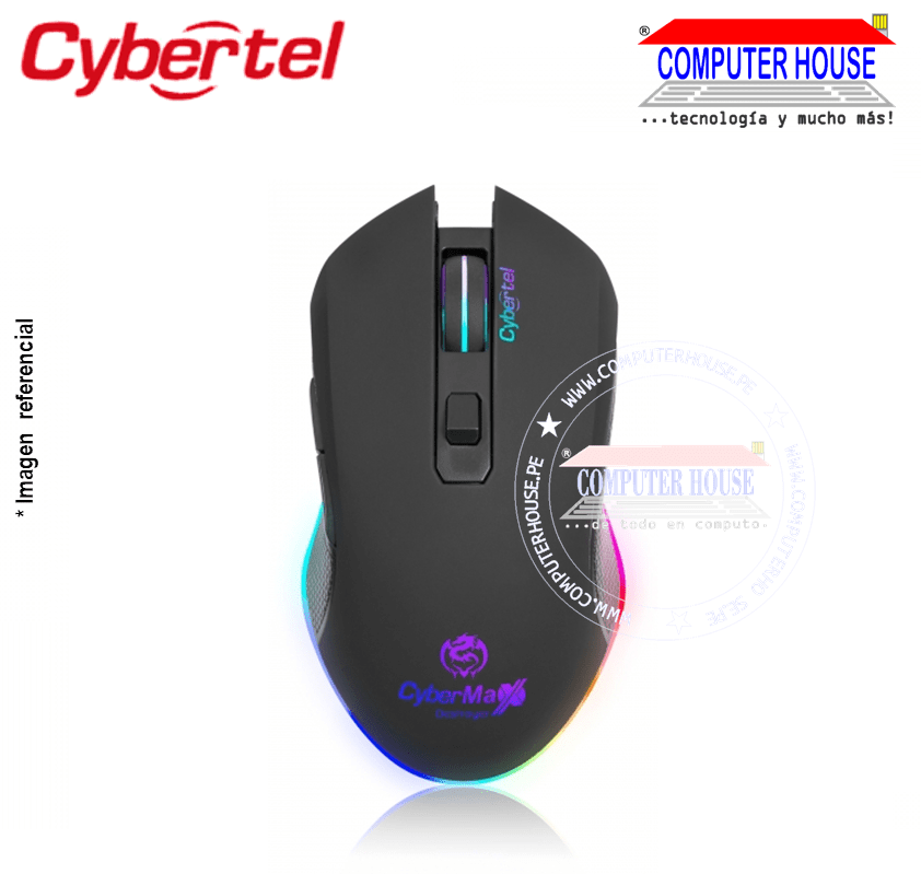 CYBERTEL Mouse alámbrico gamer M512 Destroyer conexión USB.