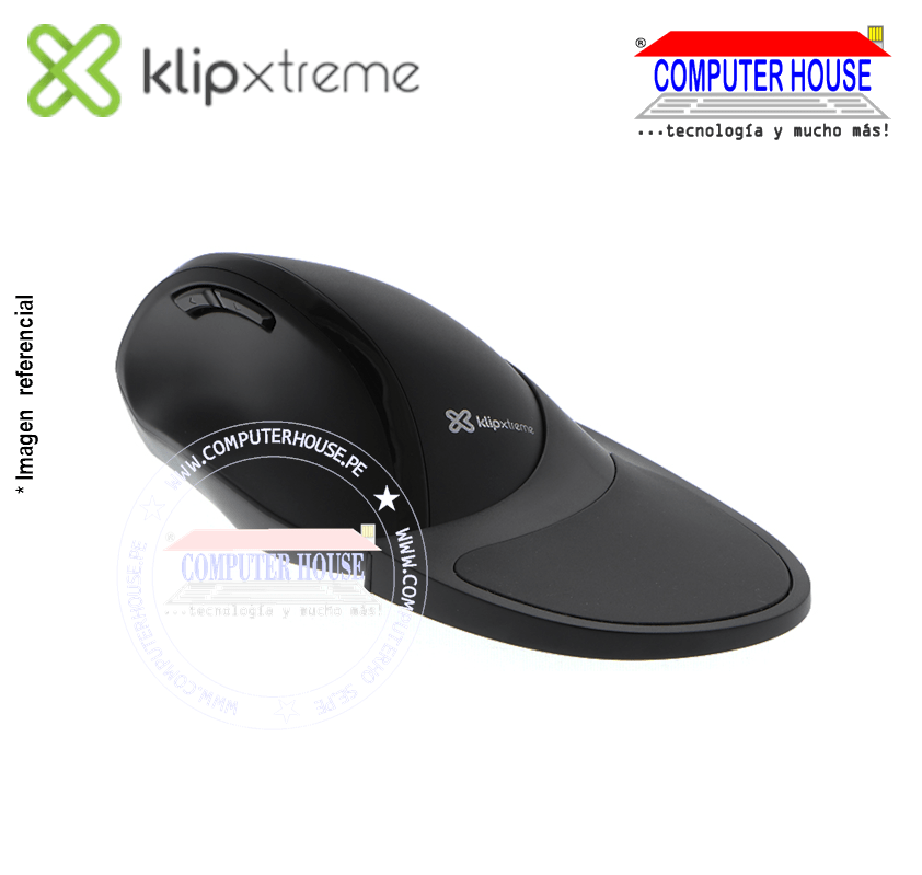 KLIP XTREME Mouse inalámbrico KMW-750 Flexor Semi-vertical ergonómico conexión USB.