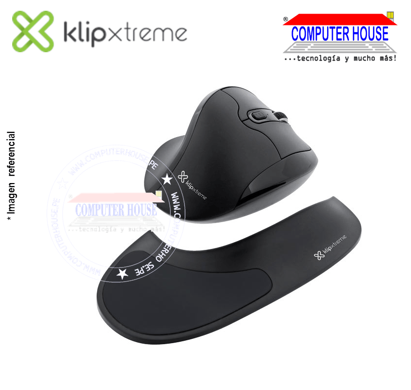 KLIP XTREME Mouse inalámbrico KMW-750 Flexor Semi-vertical ergonómico conexión USB.
