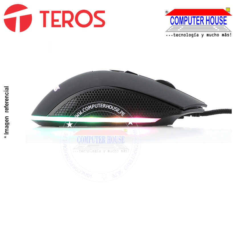 TEROS Mouse alámbrico Gamer TE-5162N conexión USB.
