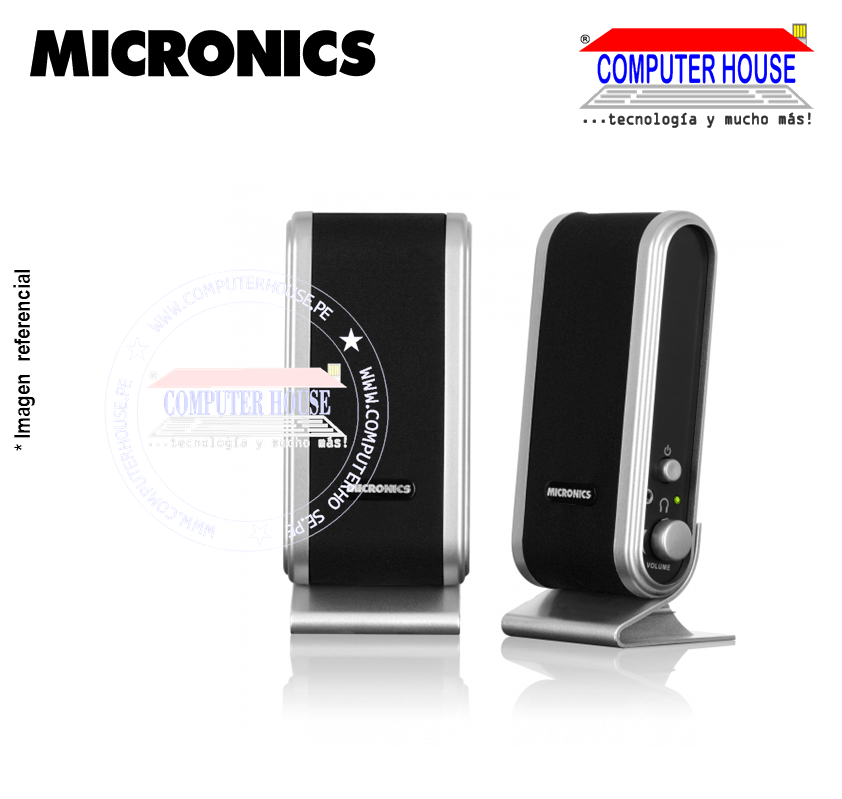 Parlantes 2.0 MICRONICS S320+ Benetton, USB.