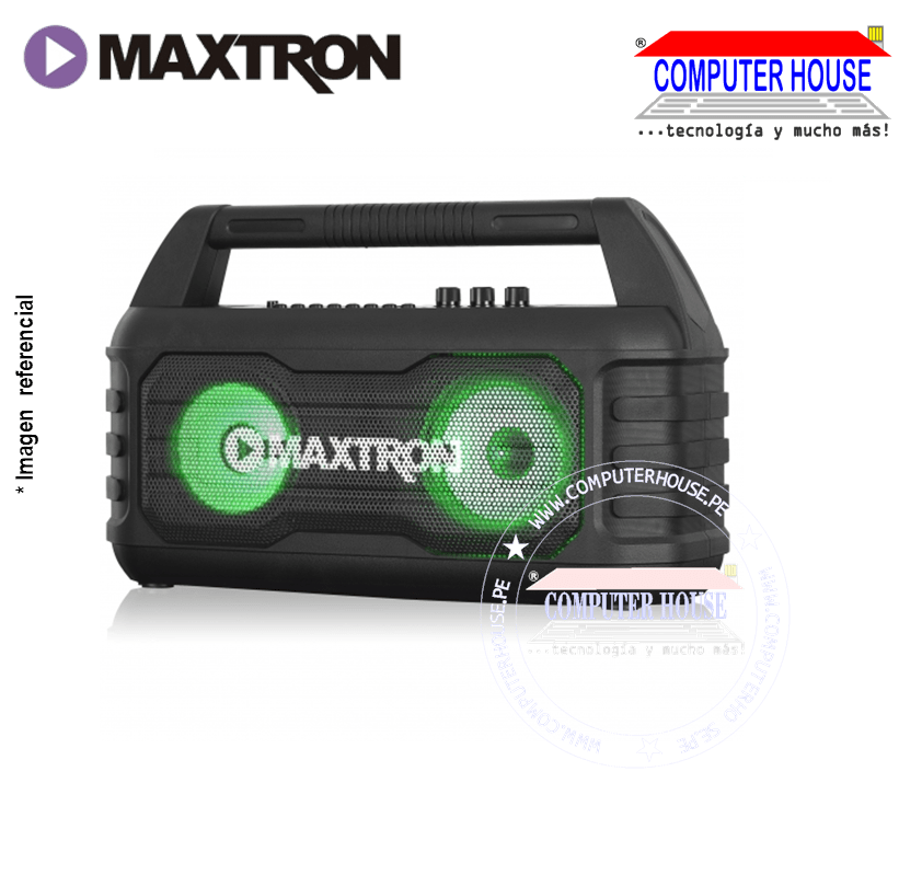 Parlante Portátil MAXTRON MX208BT Trendy, Bluetooth, Karaoke, FM, USB, MSD, Batería 1800 mAh..