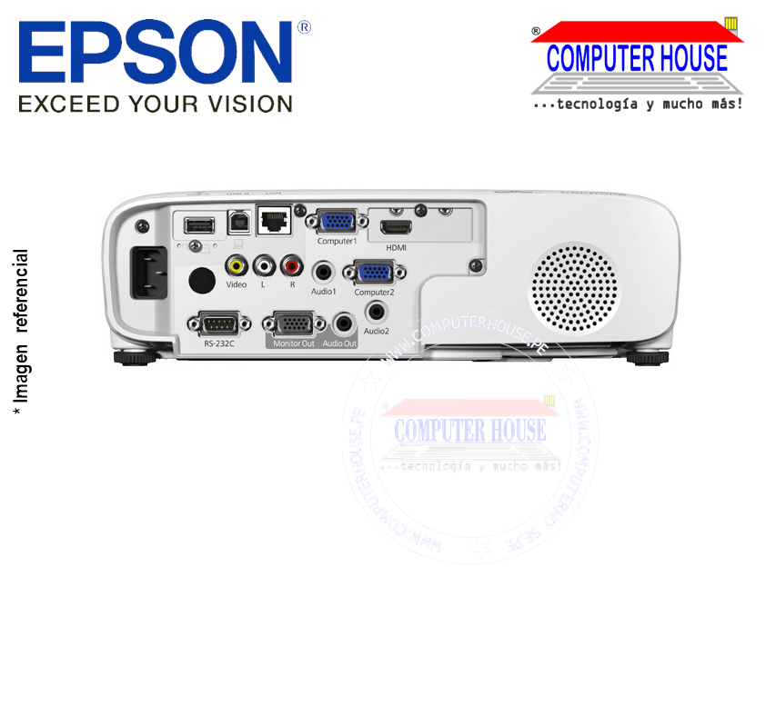 Proyector EPSON PowerLite X49 3LCD XGA, 3600 Lumenes, 1024X768, HDMI, Parlante Monoaural: 5W x 1