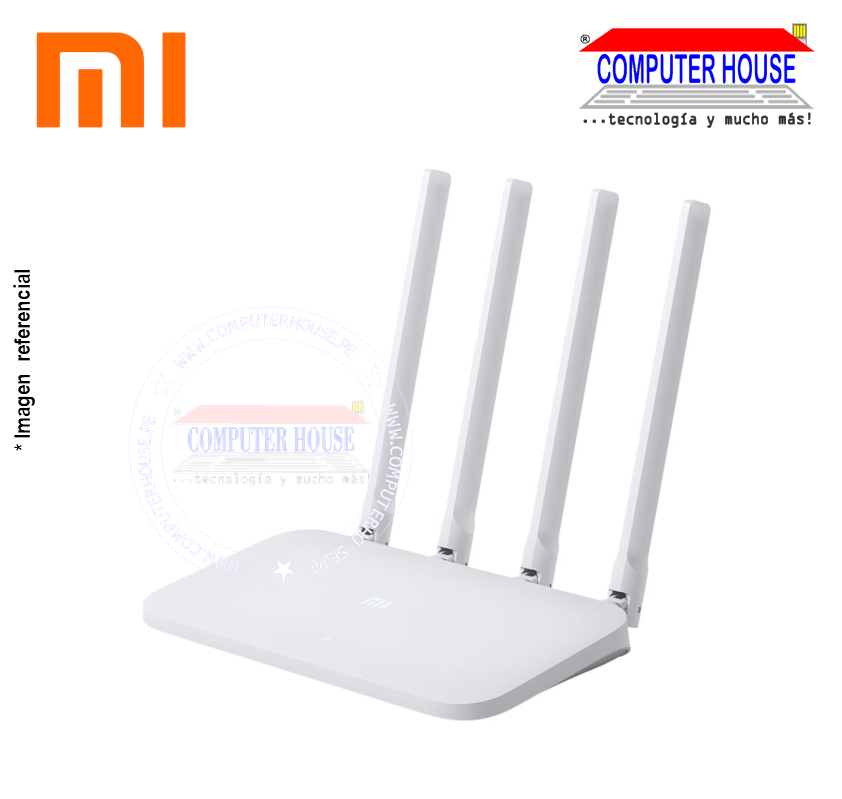 Router XIAOMI Mi Router 4C, 2.4GHz, 300mbps, 2 puertos LAN, 4 antenas 5dBi, (25091).
