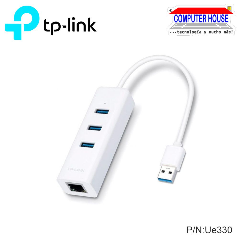 Adaptador de red TP-LINK UE330, ethernet gigabit 10/100/1000Mbps + 3 puertos USB 3.0 (TL-UE330)