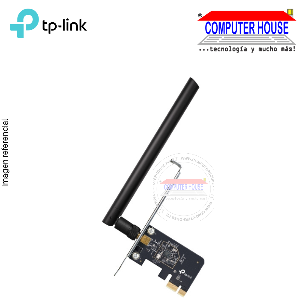 Tarjeta de red inalámbrica TP-LINK Archer T2E, Doble banda AC600 (2.4Ghz 200Mbps, 5Ghz 433Mbps)
