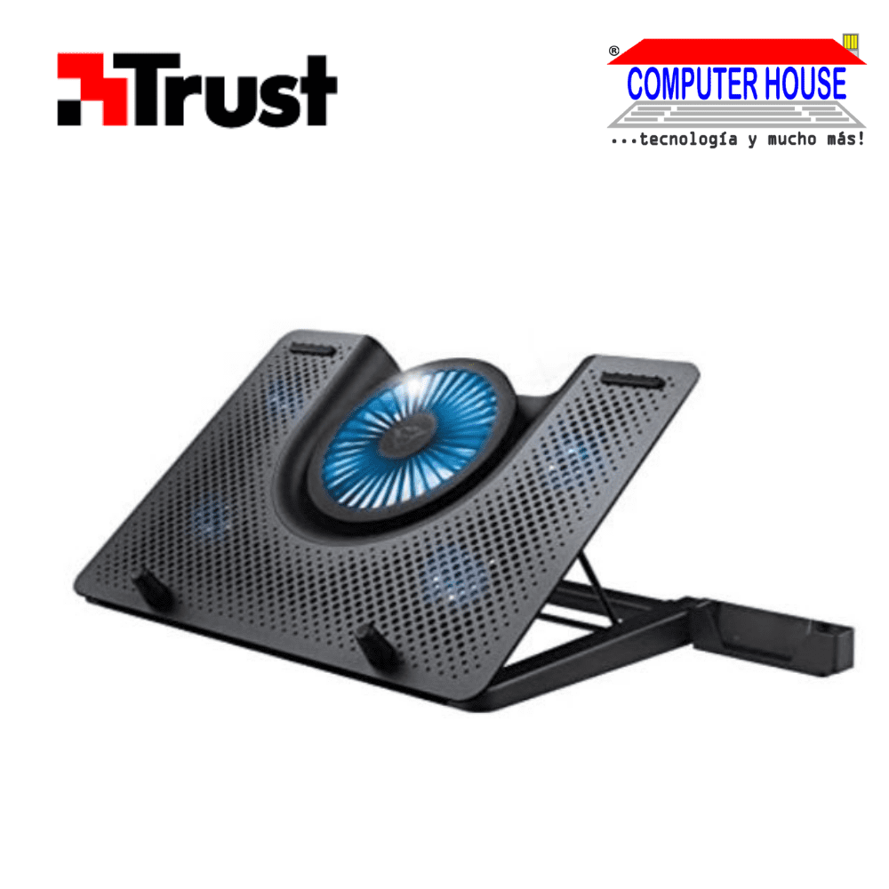 Cooler para laptop TRUST GXT 1125 Quno, 5 ventiladores, LED Blue, hasta 17.3