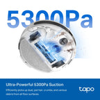 Aspiradora Robot TAPO RV20 Max, Limpieza personalizada, Potencia de Succión de 5300Pa, Sistema de navegación MagSlim™ LiDAR, Control por Voz y App.