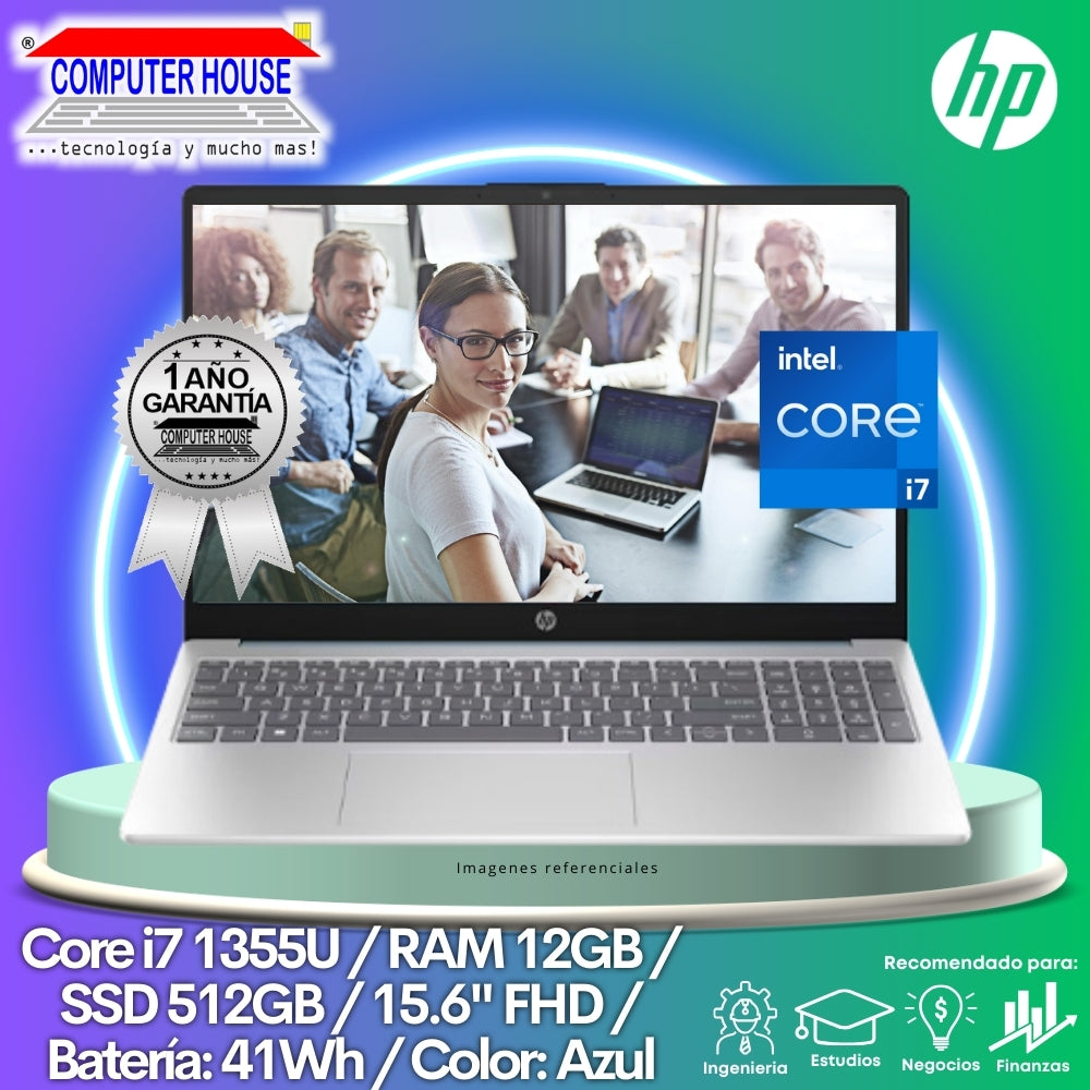 Laptop HP 15-fd0006la, Core i7-1355U, RAM 12GB, SSD 512GB, 15.6