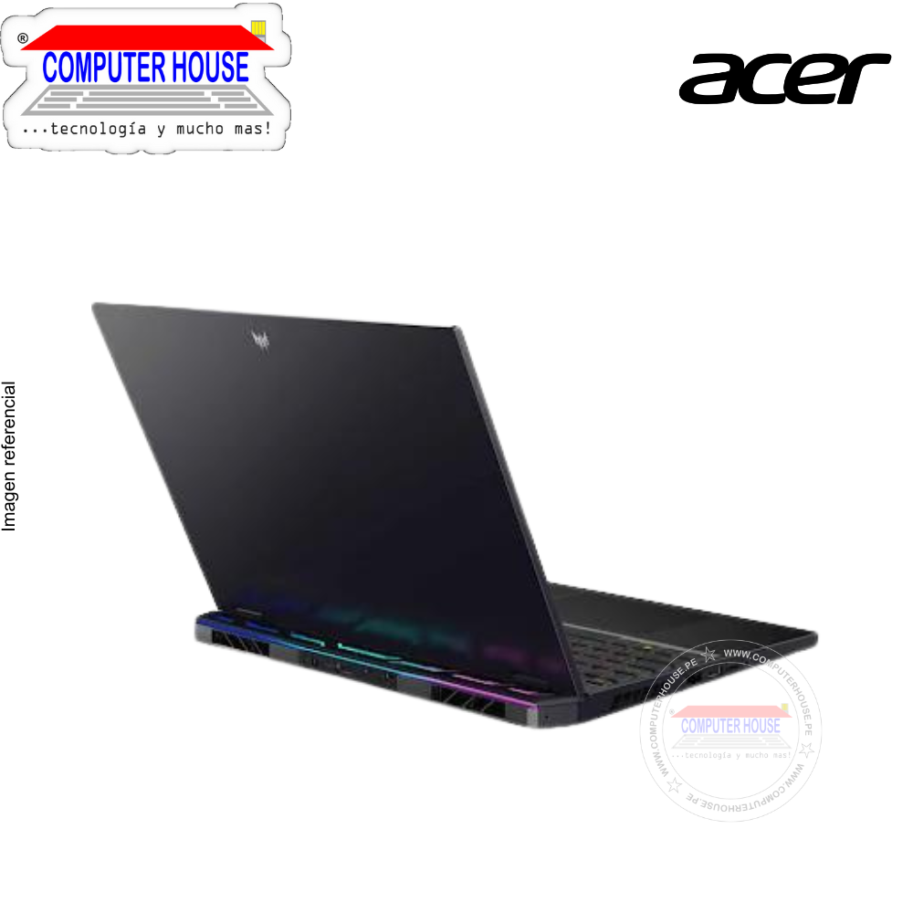 Laptop ACER Predator, Core i9-13900HX, RAM 16GB DDR5, SSD 1TB, Video RTX4080 12GB, 16″ QHD 240Hz, Teclado en Inglés, Windows 11.