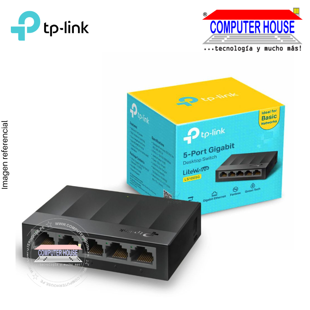 TP-LINK LS1005G, Switch Gigabit 5 puertos 10/100/1000 Mbps.
