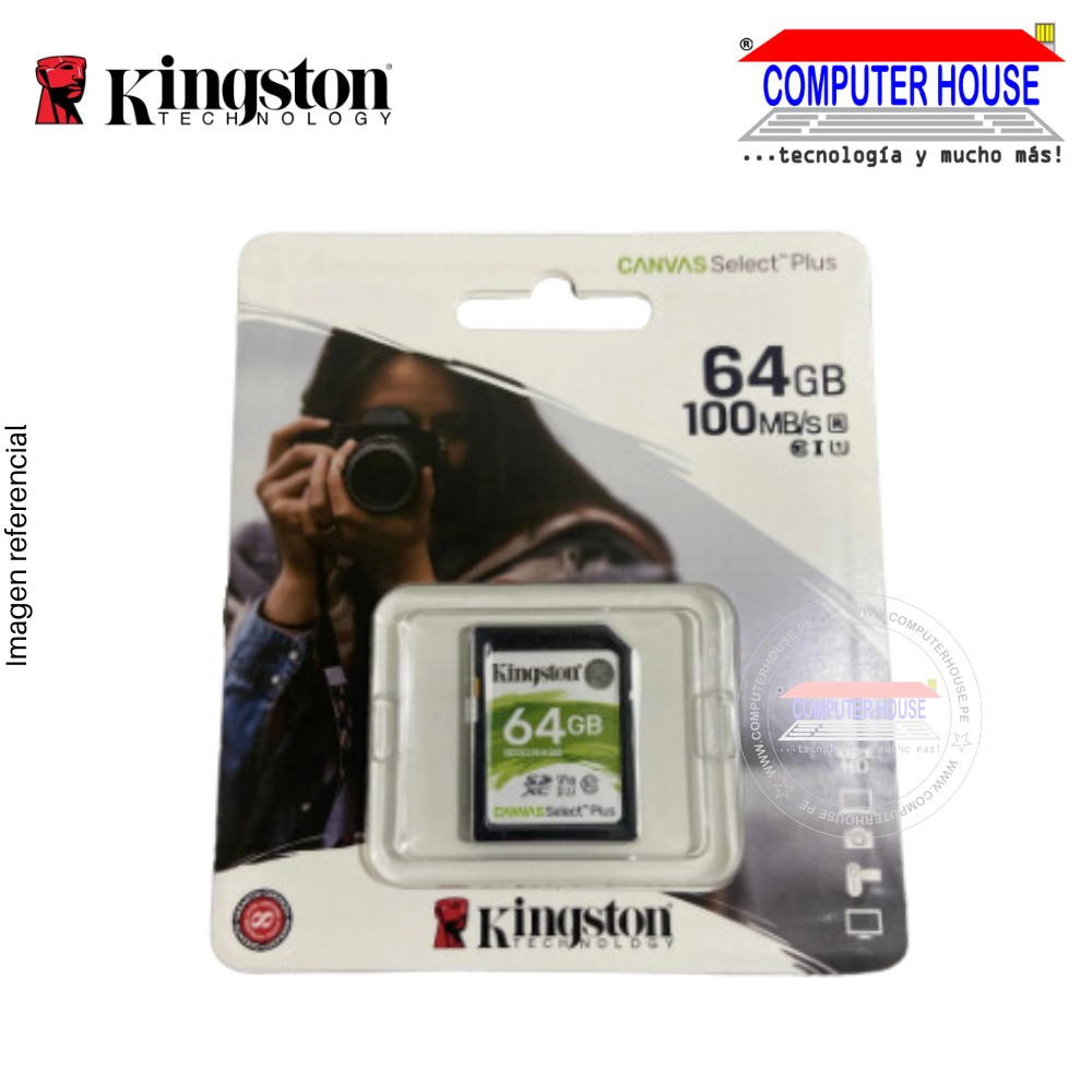 Memoria SD 64GB KINGSTON Canvas Select Plus 100 MB/s (SDS2/64GB)