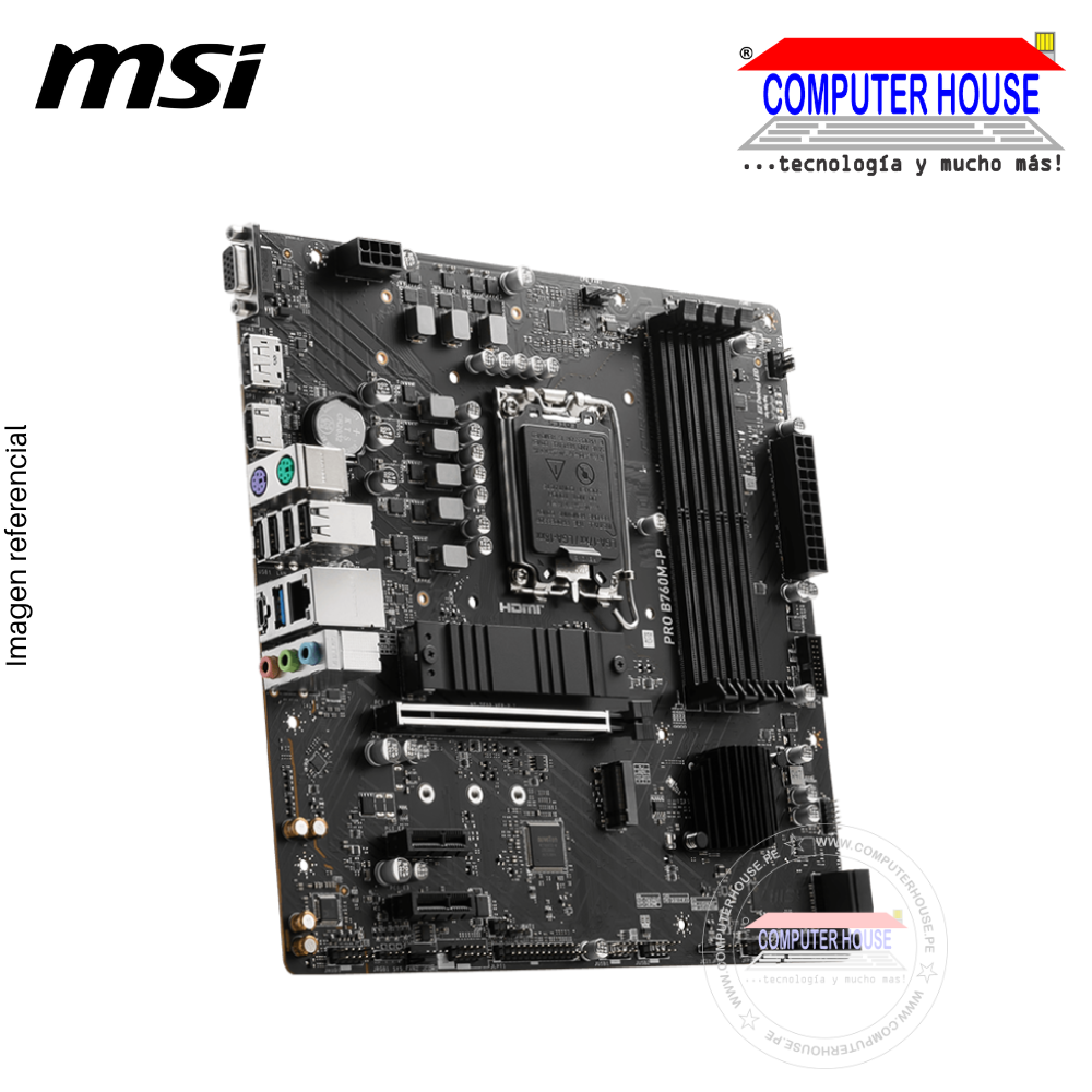 MSI  Motherboard PRO B760M-P DDR5, Chipset Intel B760, LGA1700, HDMI, DP, VGA, mATX.