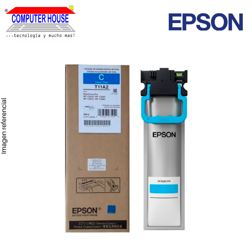 Tinta EPSON T11A Cyan, para WorkForce C5810. (T11A220-AL)