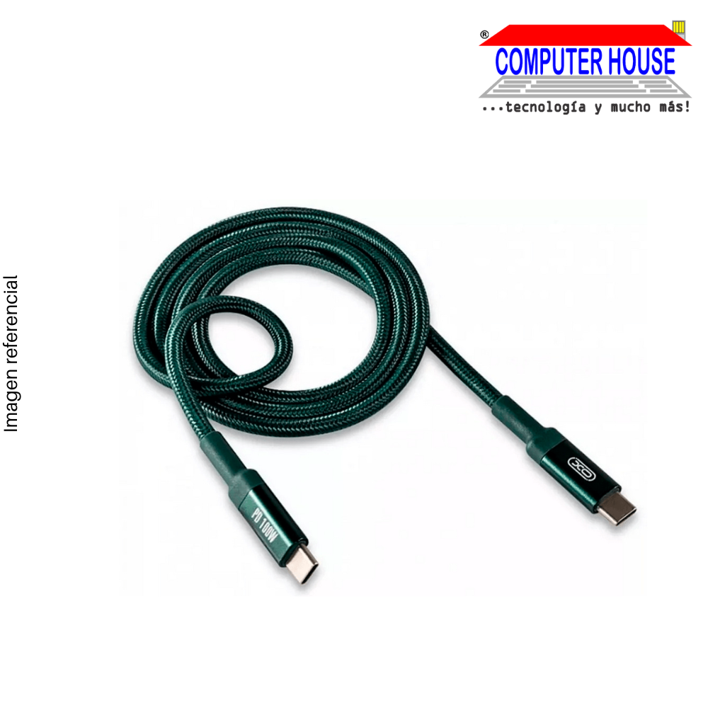 CABLE  XO | 100W | Tipo-C A Tipo-C | Nylon Trenzado 1m (NB-Q168)