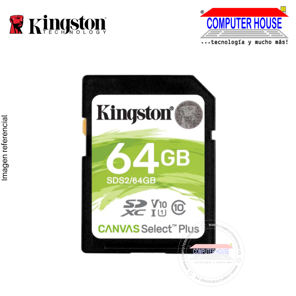 Memoria SD 64GB KINGSTON Canvas Select Plus 100 MB/s (SDS2/64GB)