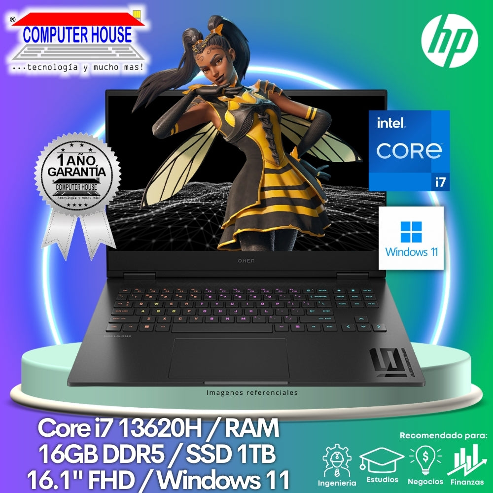 Laptop HP Omen, Core i7-13620H, RAM 16GB DDR5, SSD 1TB, Video RTX 4060 8GB, 16.1