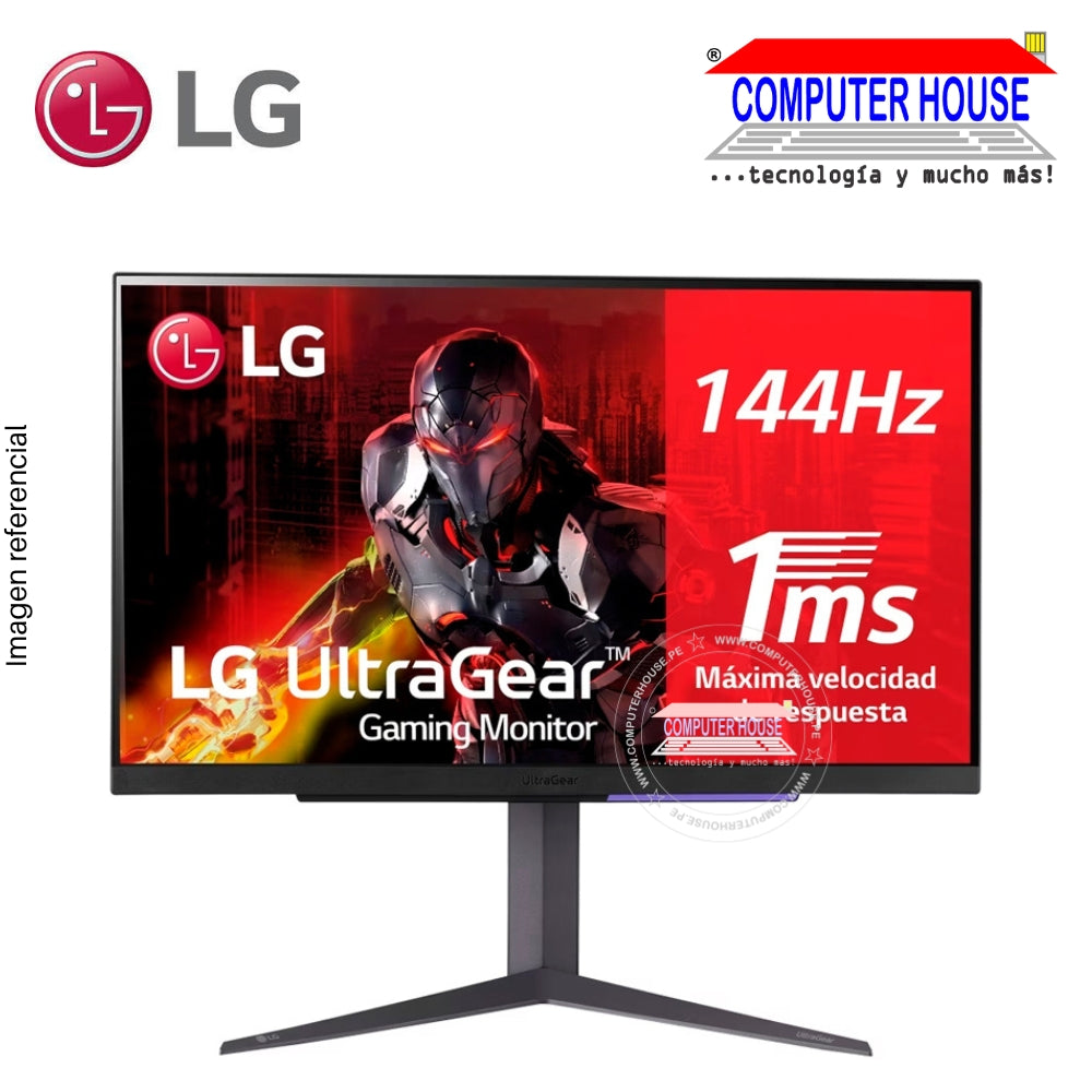 LG 27" 27GR93U Gaming Monitor, Flat, 4K, 3840x2160 UHD, 144Hz, 1Ms, Pivot Rotation, 1xDisplayPort/2xHDMI Ports. 