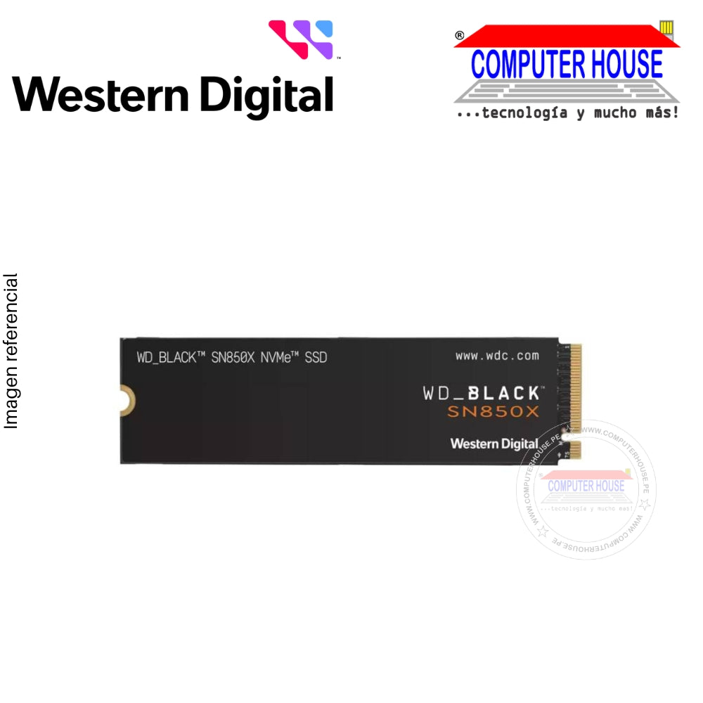 Disco Sólido SSD M.2 NVMe PCIe WESTERN DIGITAL 2TB, SN850X (Lectura máxima 7300Mb/s, Escritura máxima 6600Mb/s)