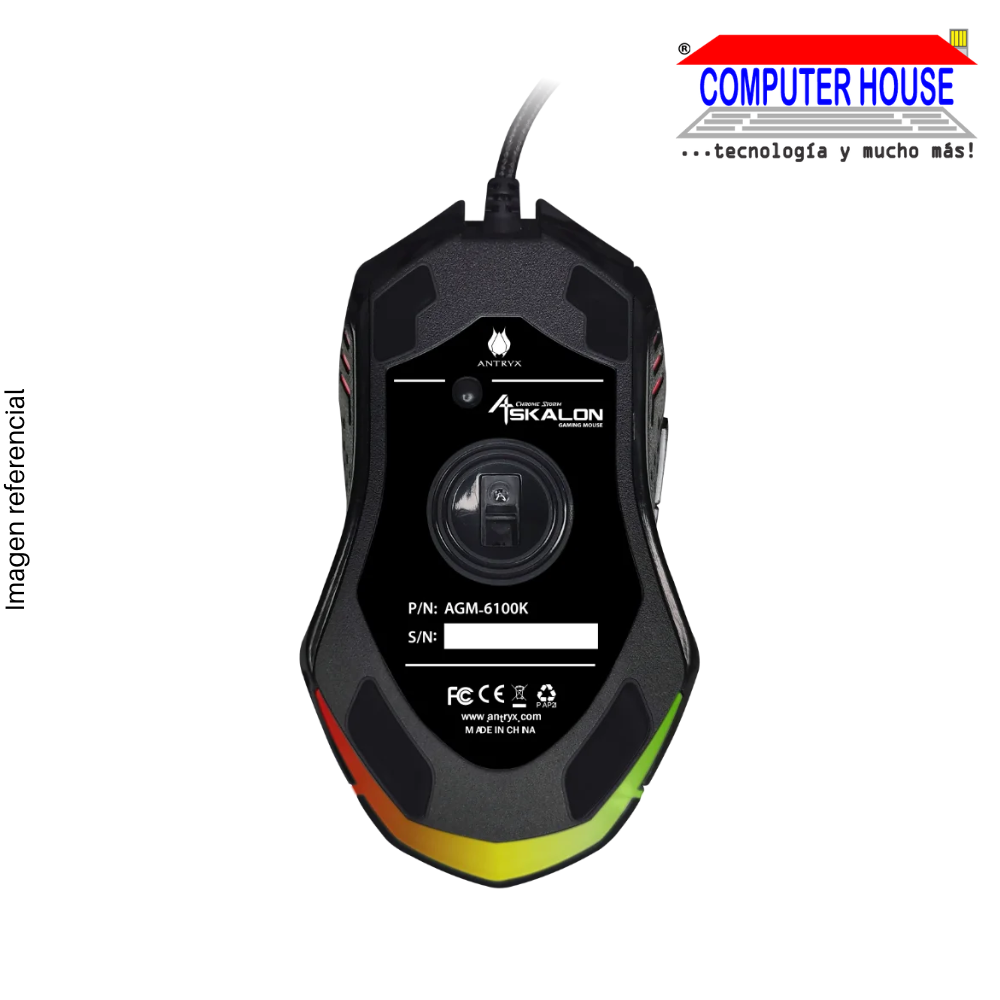GAMING MOUSE ANTRYX CHROME STORM ASKALON DPI 12400, RGB (AGM-6100K) 