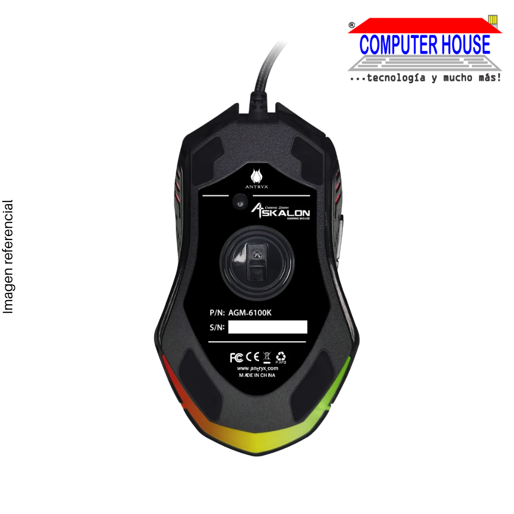 MOUSE GAMING ANTRYX CHROME STORM ASKALON DPI 12400, RGB (AGM-6100K)