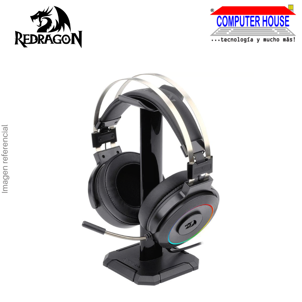 REDRAGON H320 Lamia Wired Headset, 7.1 Sound, Includes Stand, RGB, Black.