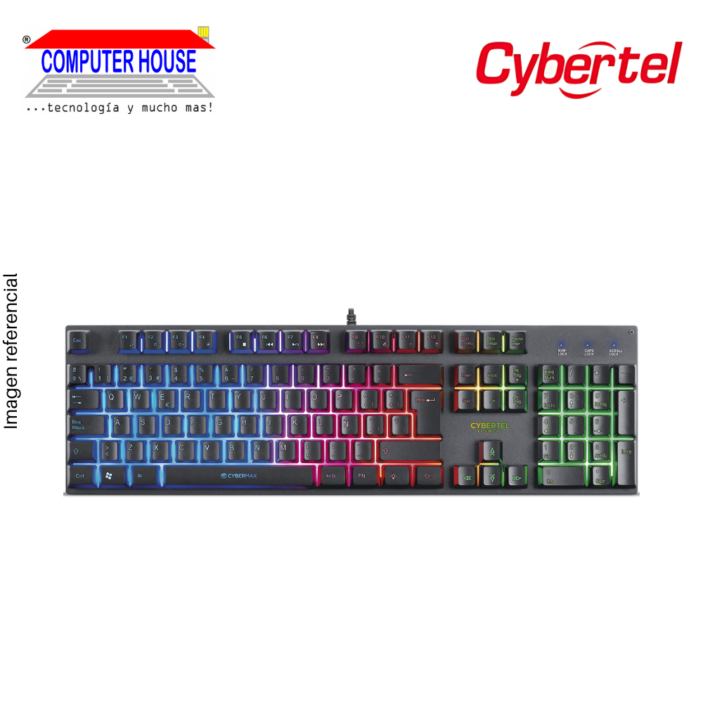 Teclado Gamer Alámbrico CYBERTEL Element CYB K500, Conexión USB-A.