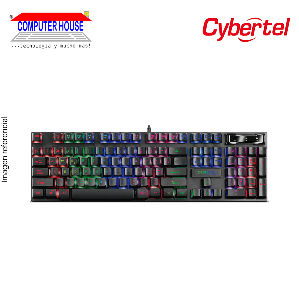 Teclado Gamer Alámbrico CYBERTEL Xtreme K505W, Black, Conexión USB-A.