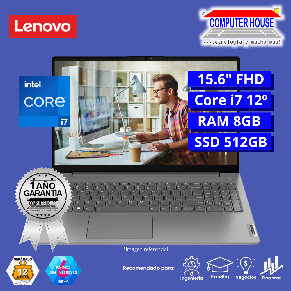 Laptop LENOVO V15, Core i7-1165G7, RAM 8GB, SSD 512GB, 15.6″ FHD, FreeDos.