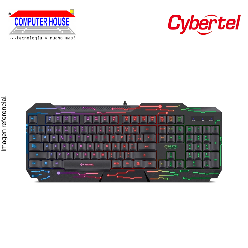 Teclado Gamer Alámbrico CYBERTEL Elektron K508, Conexión USB-A.