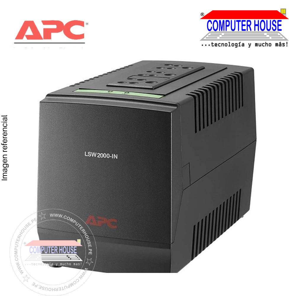 APC Line-R 2000VA Regulador Automático de Voltaje, 3 Universal Outlets, 230V