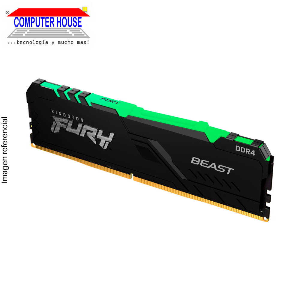 Memoria RAM DDR4 DIMM KINGSTON 16GB, 3200Mhz, Fury Beast, RGB.