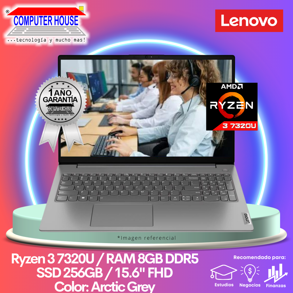 Laptop LENOVO V15 G4, Ryzen 3-7320U, RAM 8GB DDR5, SSD 256GB, 15.6