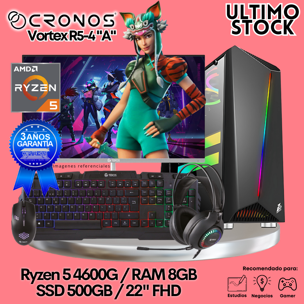 Ultimo Stock: PC Look Gamer CRONOS Vortex R5-4 