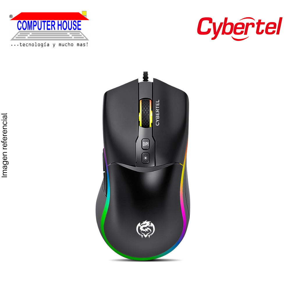 Mouse Gamer Alámbrico CYBERTEL Destroyer M613, RGB, 7200 DPI, Conexión USB-A.