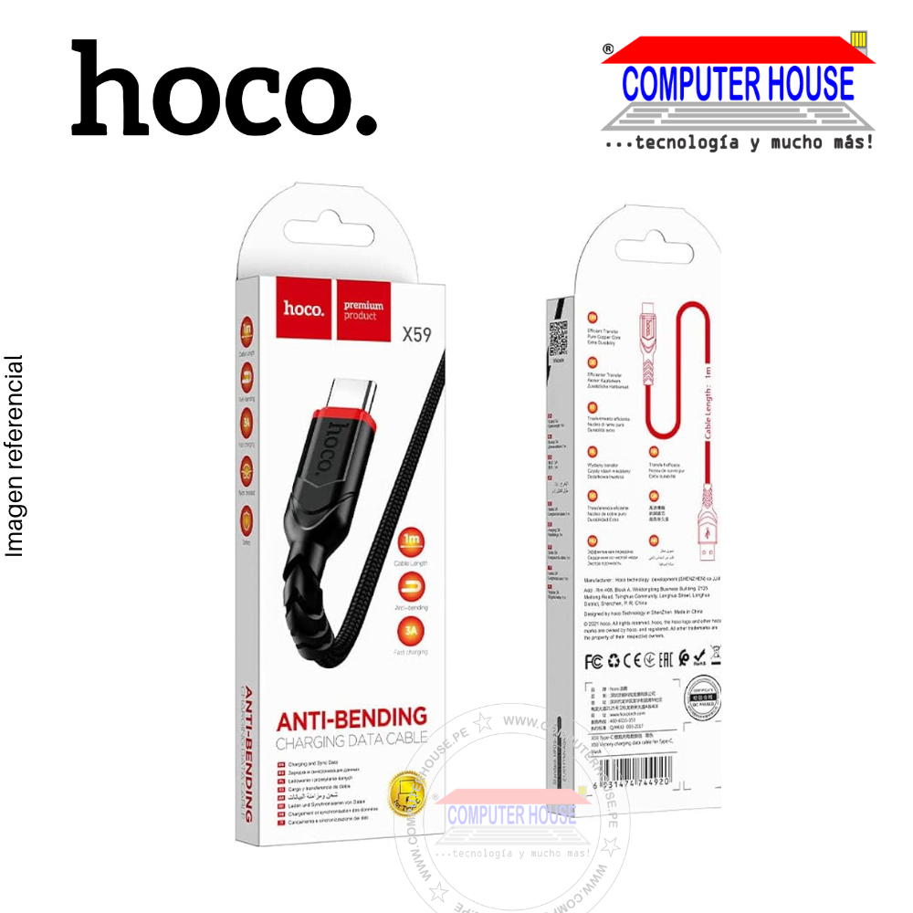Cable Hoco USB-A a USB-C X59