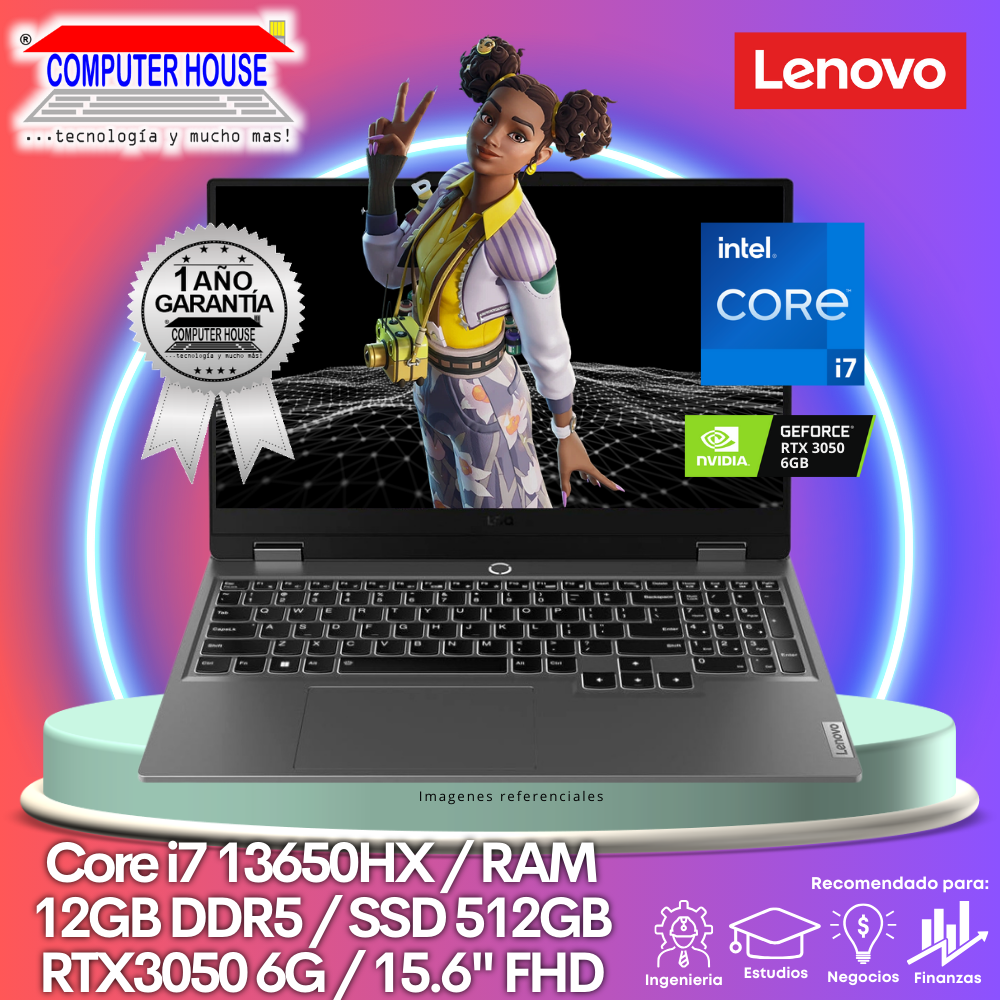 Laptop LENOVO LOQ 15IAX9, Core i7-13650HX, RAM 12GB DDR5, SSD 512GB, 15.6